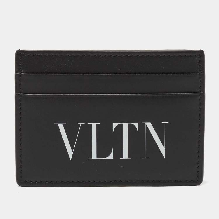 Valentino Black Leather VLTN Logo Card Holder Valentino | The Luxury Closet