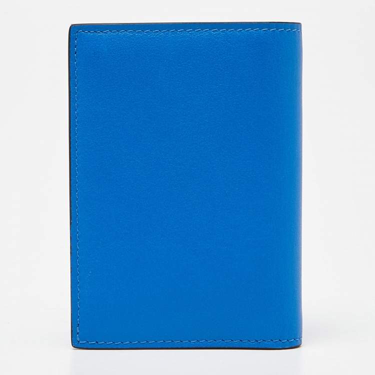 Pre Owned Valentino Blue Leather VLOGO Card Case