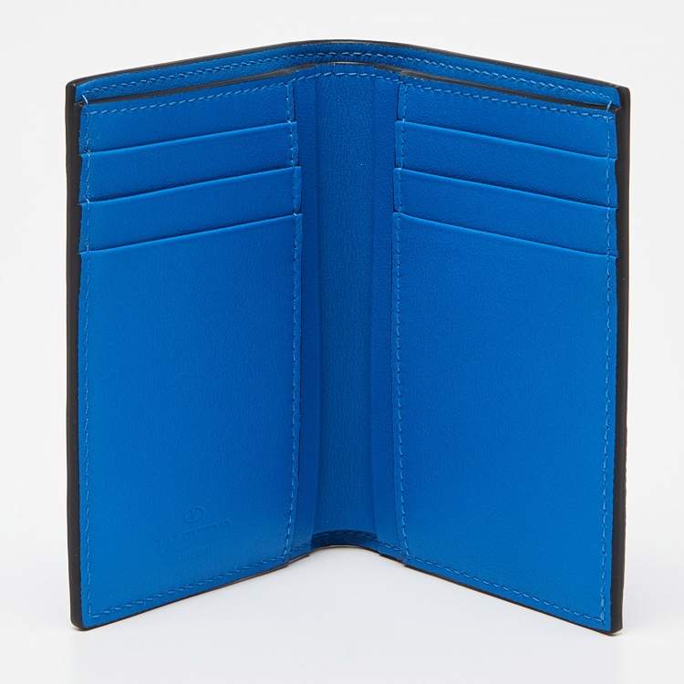 Pre Owned Valentino Blue Leather VLOGO Card Case