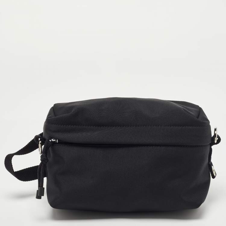 Pre Owned Valentino Black Nylon VLTN Front Pocket Messenger Bag 