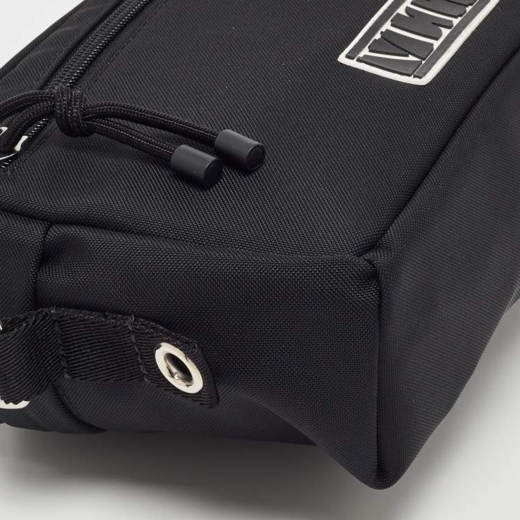 Pre Owned Valentino Black Nylon VLTN Front Pocket Messenger Bag 