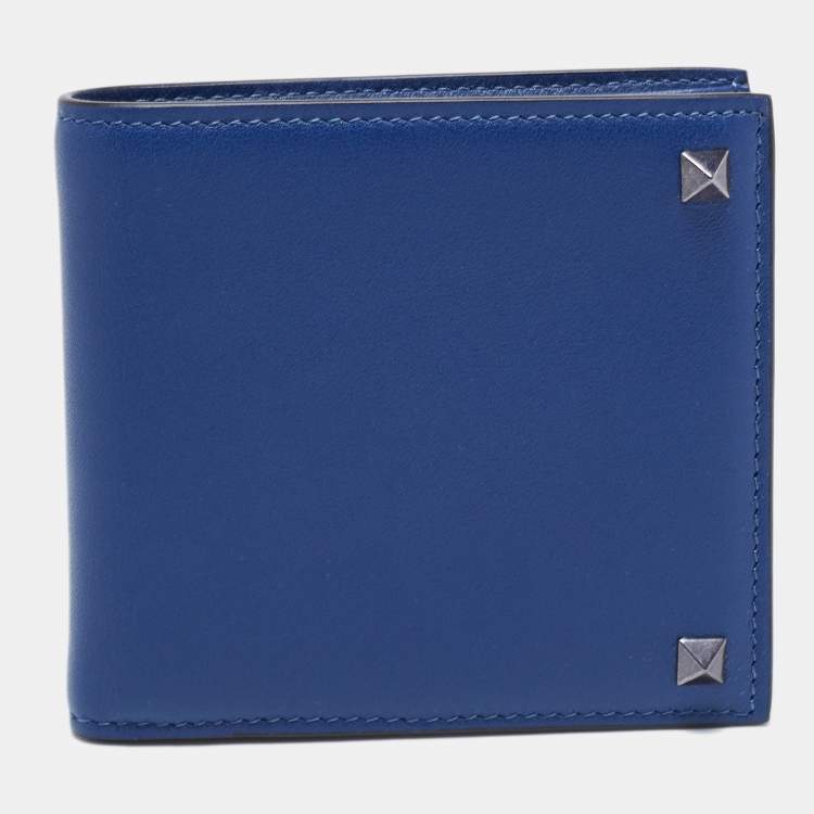 Authentic Valentino Garavani calfskin wallet in navy hotsell blue