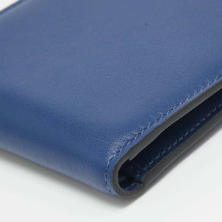 Pre Owned Valentino Navy Blue Leather Rockstud Bifold Wallet