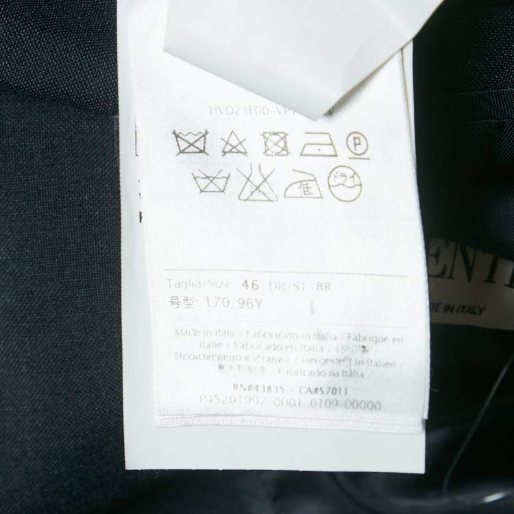 Pre Owned Valentino Navy Blue Mohair & Wool Single Breasted Blazer S