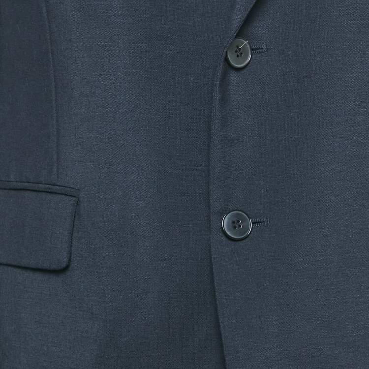 Pre Owned Valentino Navy Blue Mohair & Wool Single Breasted Blazer S