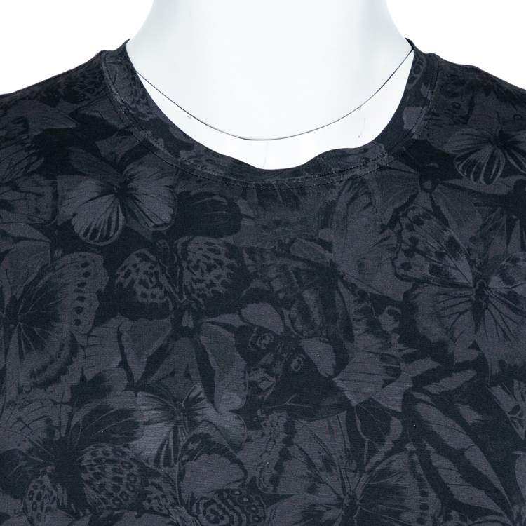مملوكة مسبقًا Valentino Black Rockstud Camubutterfly T-Shirt L