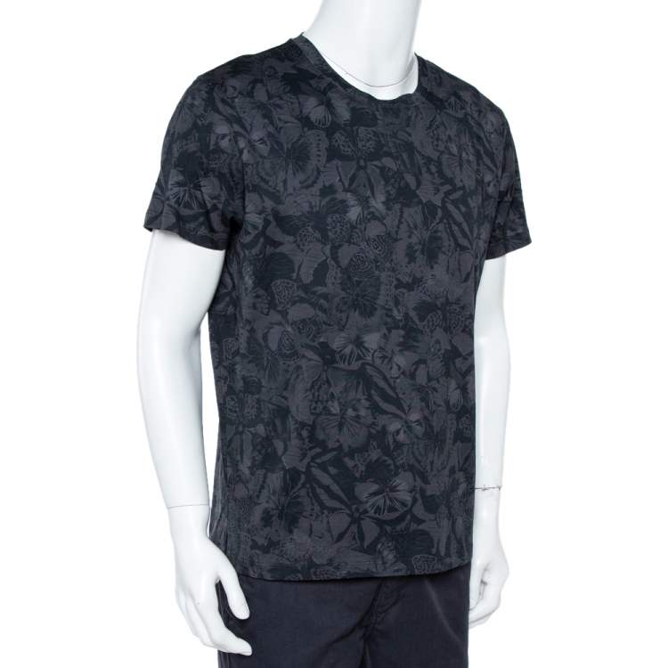 مملوكة مسبقًا Valentino Black Rockstud Camubutterfly T-Shirt L