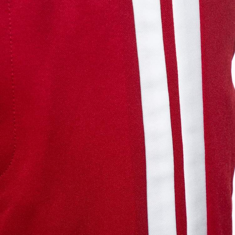 Pre Owned Valentino Burgundy Jersey Side Stripe Detail Track Pants M