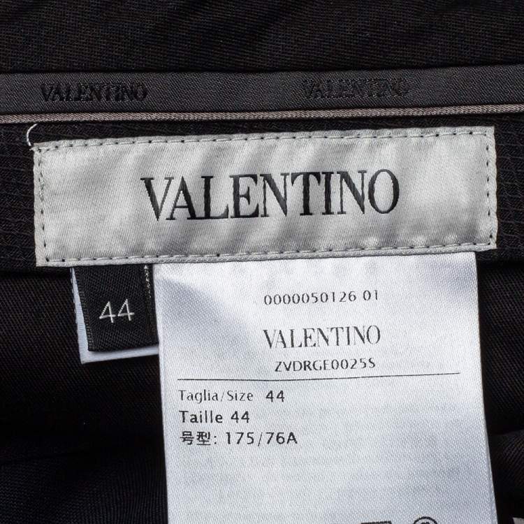 Pre Owned Valentino Navy Blue Wool & Mohair Mid Rise Trousers XS