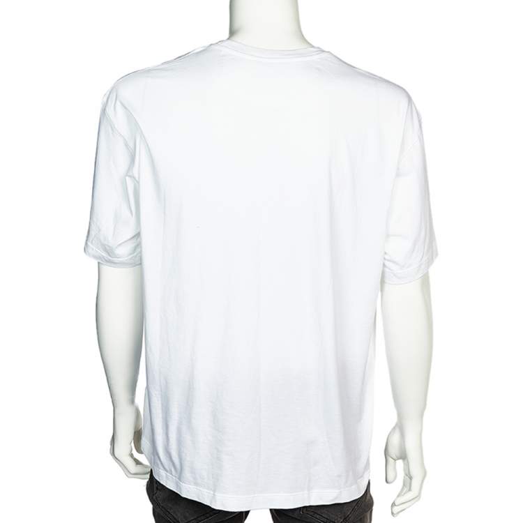 Valentino White Signature Logo Printed Cotton Oversized T