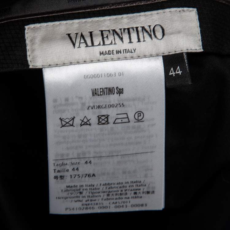Pre Owned Valentino Navy Blue Wool Straight Fit Formal Pants XS