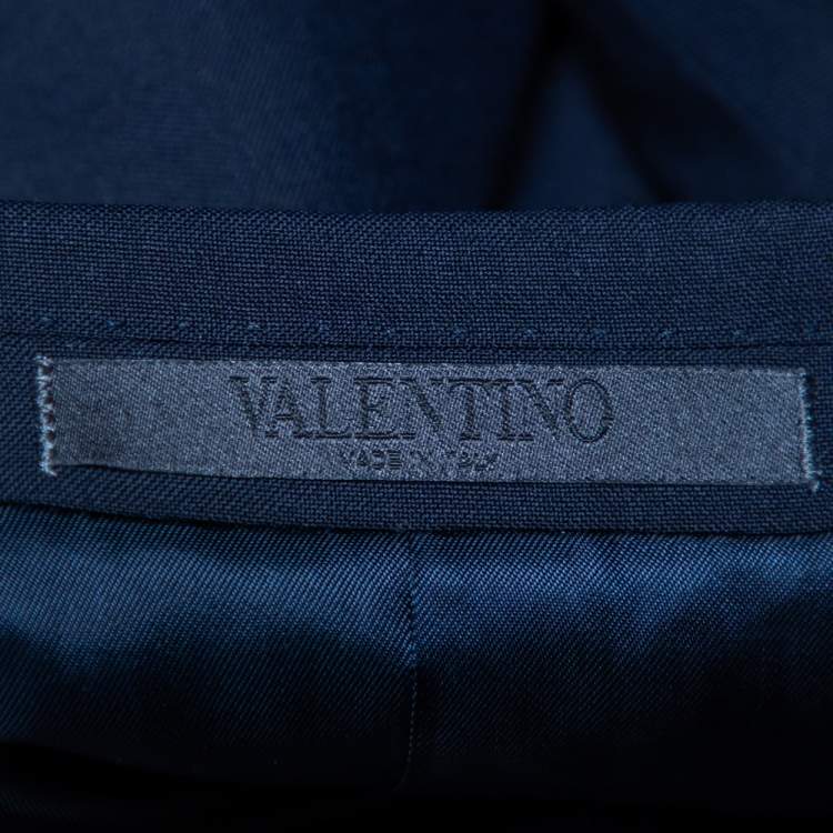 Pre Owned Valentino Navy Blue Wool Single Breasted Blazer S