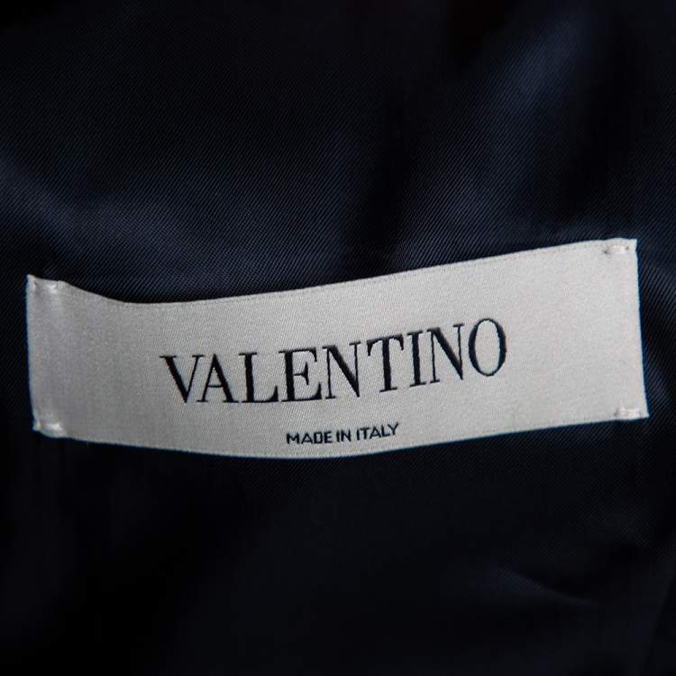 Pre Owned Valentino Navy Blue Wool Single Breasted Blazer S