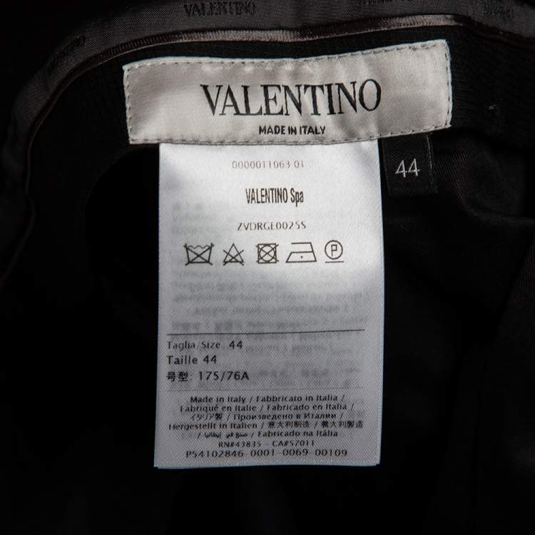 Pre Owned Valentino Navy Blue Wool Straight Fit Formal Pants XS