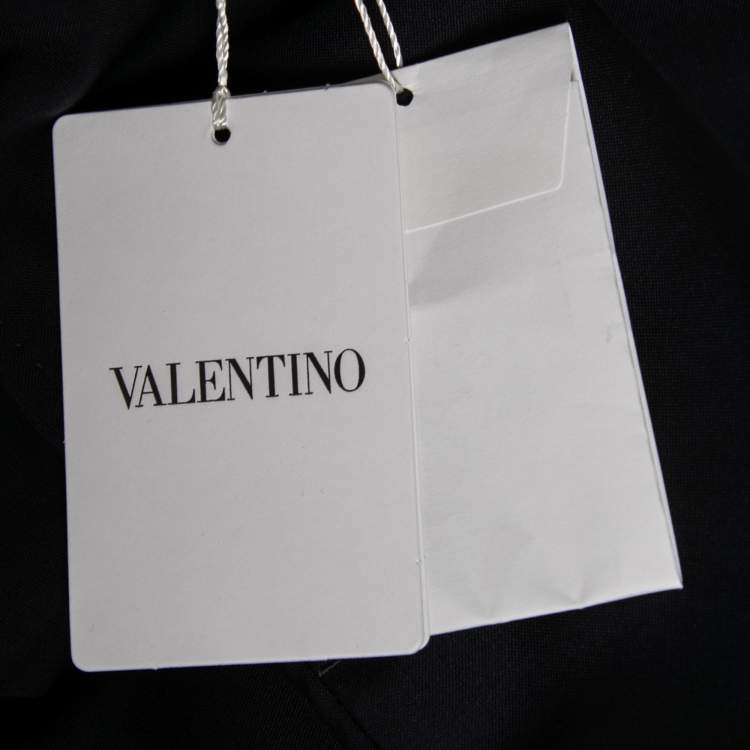 Pre Owned Valentino Navy Blue Wool Tapered Trousers XS