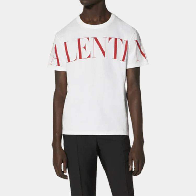 VALENTINO ホワイト Tシャツ　ビックロゴ Valentino // White V Logo Boxy T-Shirt – VSP Consignment