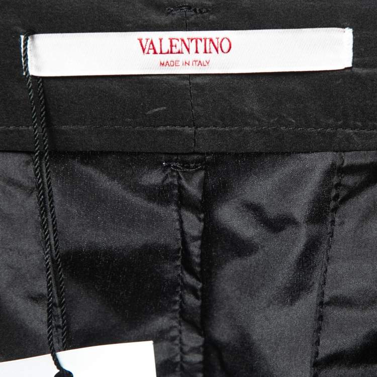Pre Owned Valentino Black Silk Pleated Shorts M 