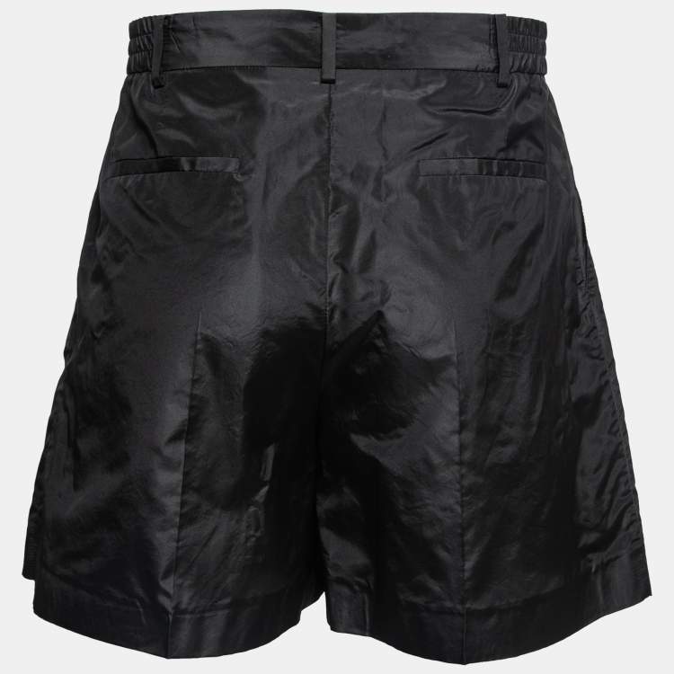 Pre Owned Valentino Black Silk Pleated Shorts M 
