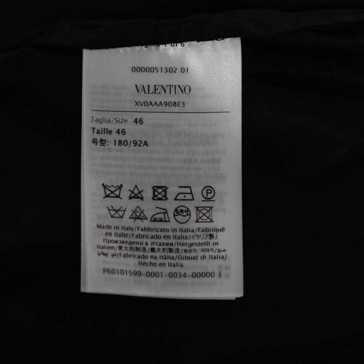 Pre Owned Valentino Black Silk Short-Sleeve Shirt S