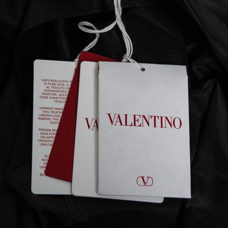 Pre Owned Valentino Black Silk Short-Sleeve Shirt S