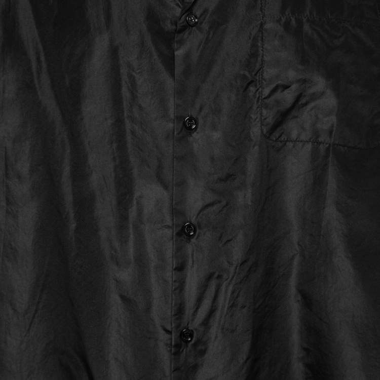 Pre Owned Valentino Black Silk Short-Sleeve Shirt S