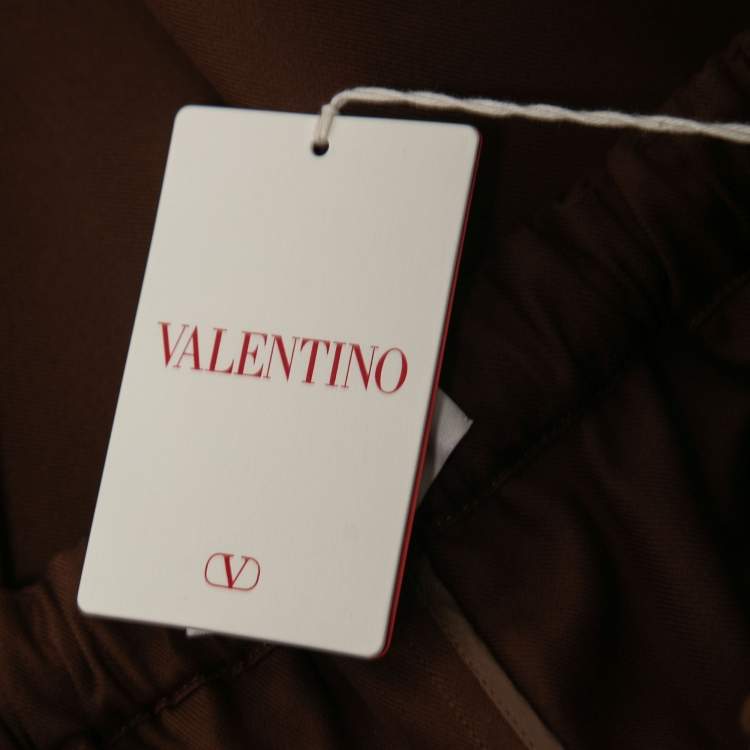 Pre Owned Valentino Brown Cotton Drawstring Shorts M