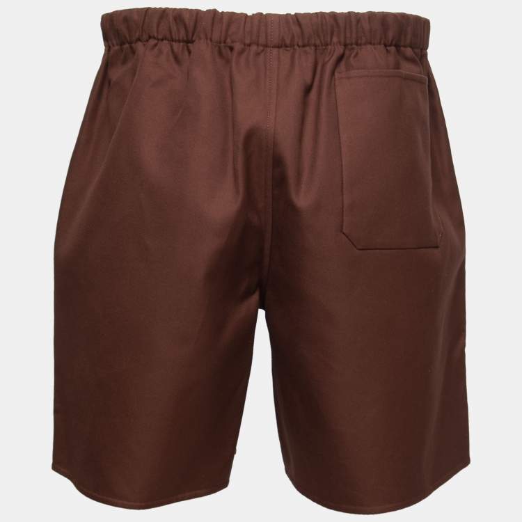 Pre Owned Valentino Brown Cotton Drawstring Shorts M