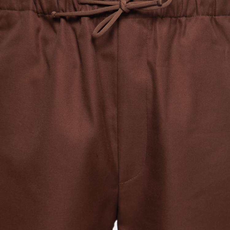 Pre Owned Valentino Brown Cotton Drawstring Shorts M