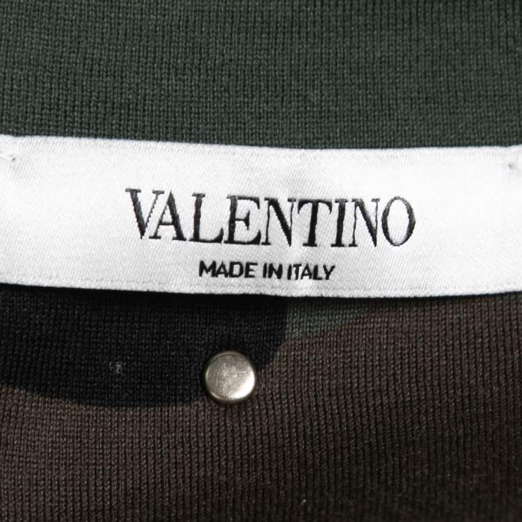Pre Owned Valentino Green Camouflage Printed Cotton T-Shirt M
