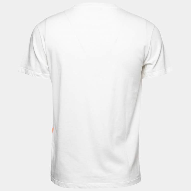 Pre Owned Valentino White V-Logo Printed Cotton Short Sleeve T-Shirt S