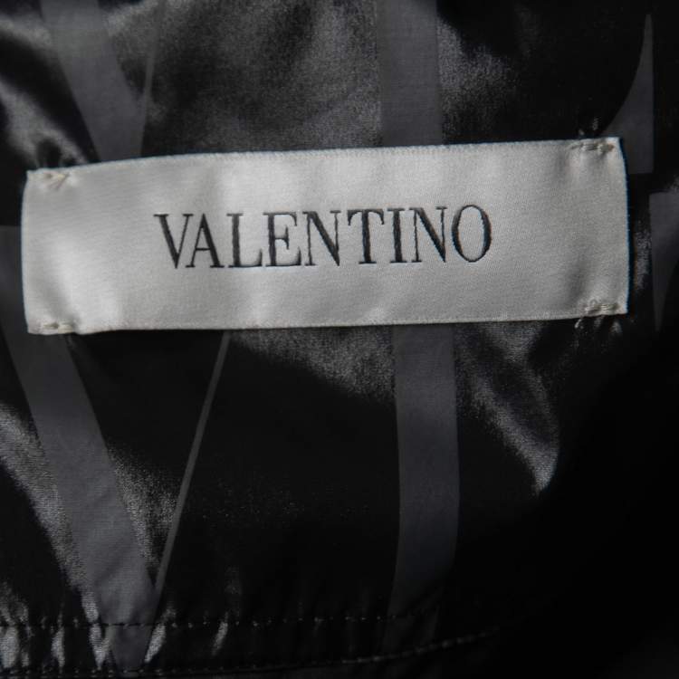 Pre Owned Valentino Black Synthetic VLTN Logo Puffer Jacket XL
