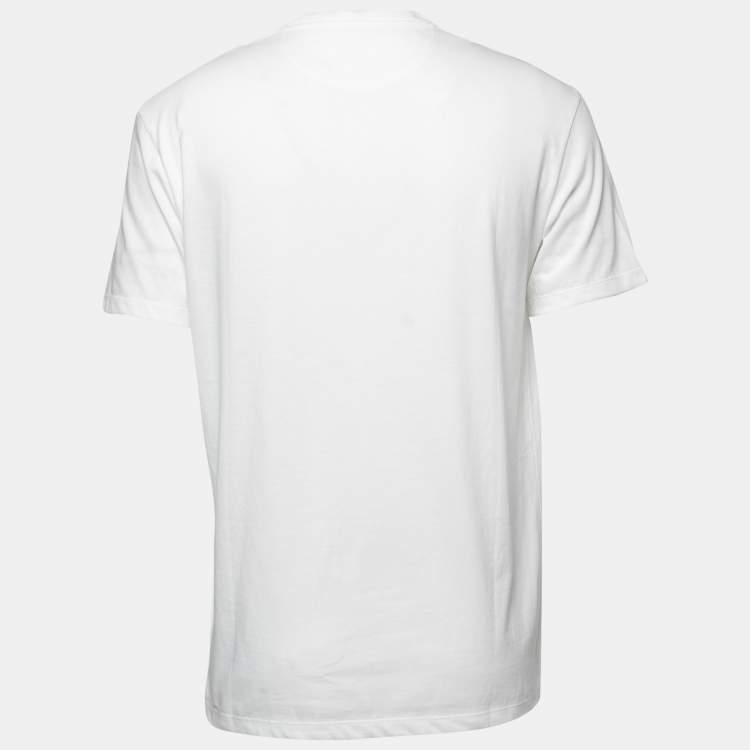 Pre Owned Valentino White Cotton Crew Neck T-Shirt L