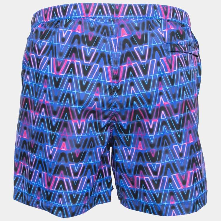 Valentino Blue Optical V Printed Nylon Swim Shorts M (IT 48