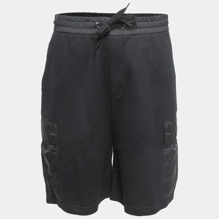 Valentino Black Jersey & Nylon Logo-Patch Shorts M Valentino | TLC