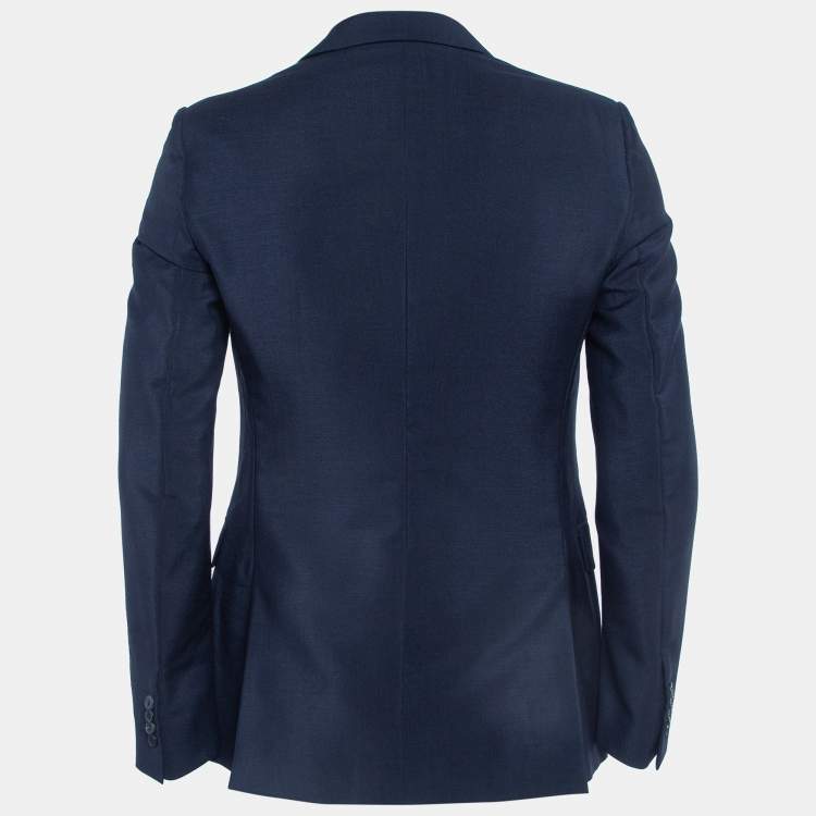 Valentino Navy Blue Mohair Wool Single Breasted Blazer S Valentino | TLC