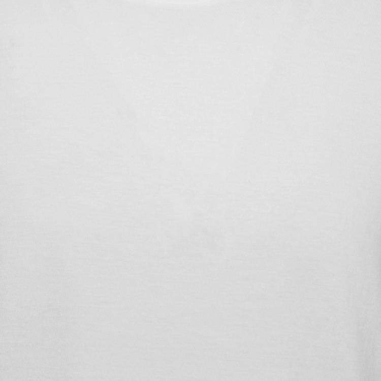 Pre Owned Valentino White Solid Cotton Jersey T-Shirt L
