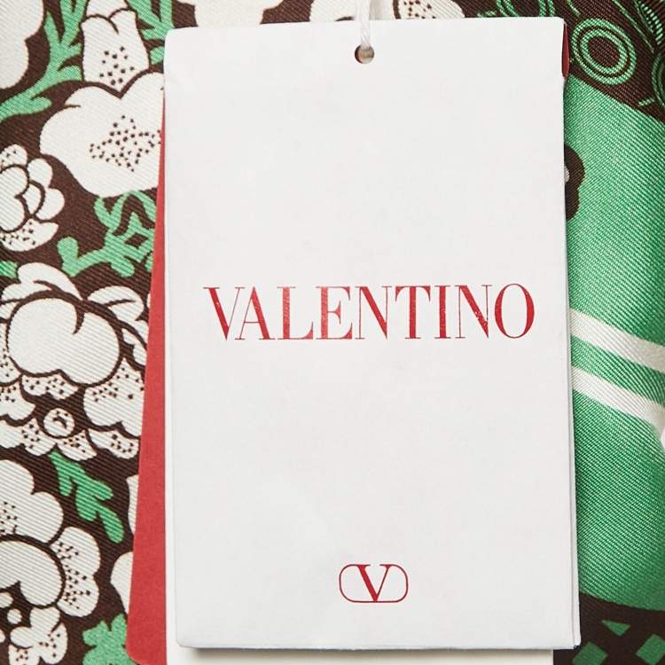 Pre Owned Valentino Peony Printed Silk Shirt M