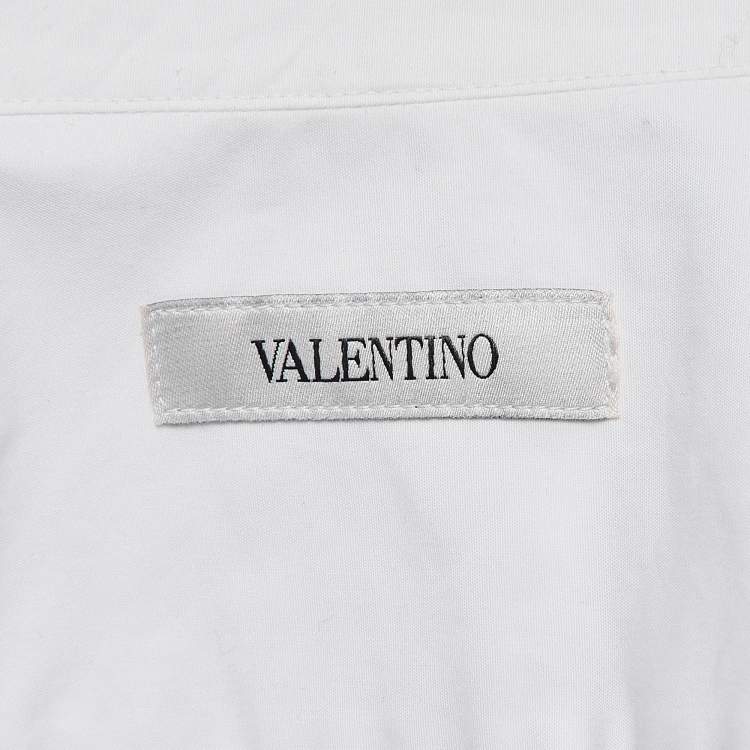 Pre Owned Valentino White Cotton Long Sleeve Shirt M