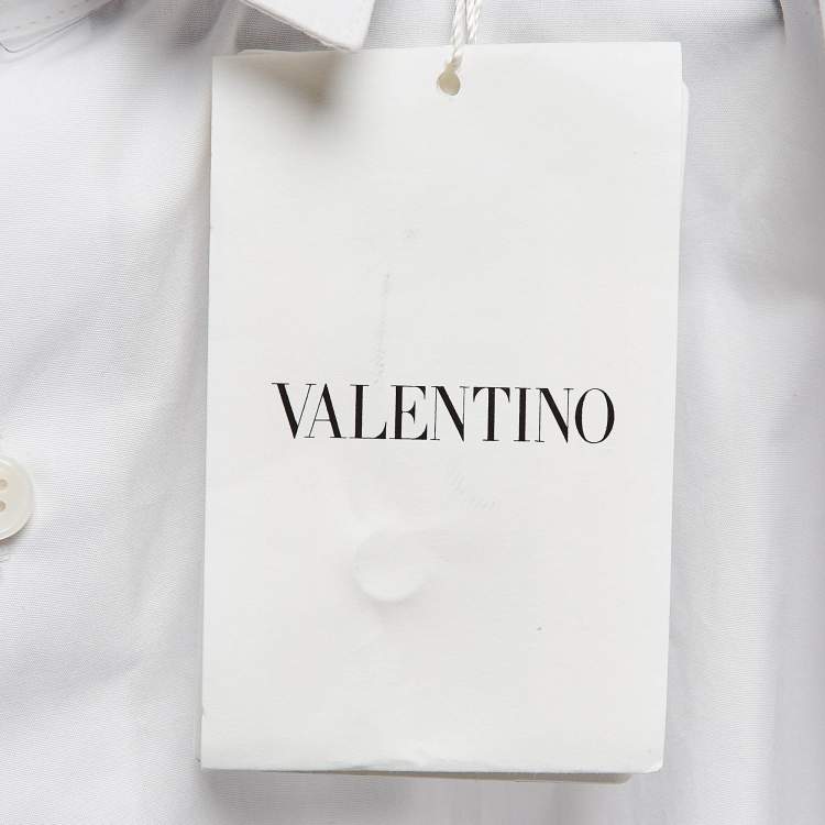 Pre Owned Valentino White Cotton Long Sleeve Shirt M