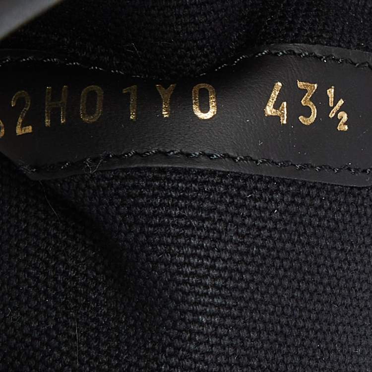 Pre Owned Valentino Brown/Black Canvas and Leather High Top Sneakers Size 43.5