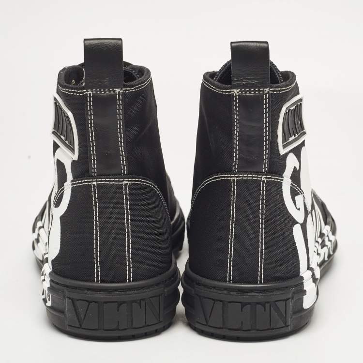 Pre Owned Valentino Black Canvas Good Lover Giggies Sneakers Size 42