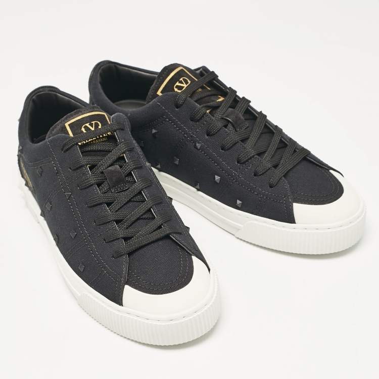Pre Owned Valentino Black Canvas Cityplanet Sneakers Size 40
