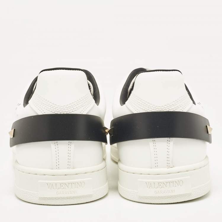 Pre Owned Valentino White Leather Backnet Low Top Sneakers Size 45