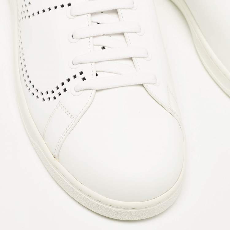 Pre Owned Valentino White Leather Backnet Low Top Sneakers Size 45