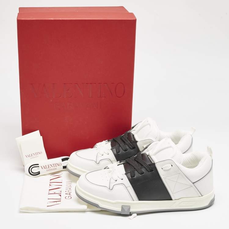 Pre Owned Valentino Black/White Leather  VL7N Sneakers Size 42