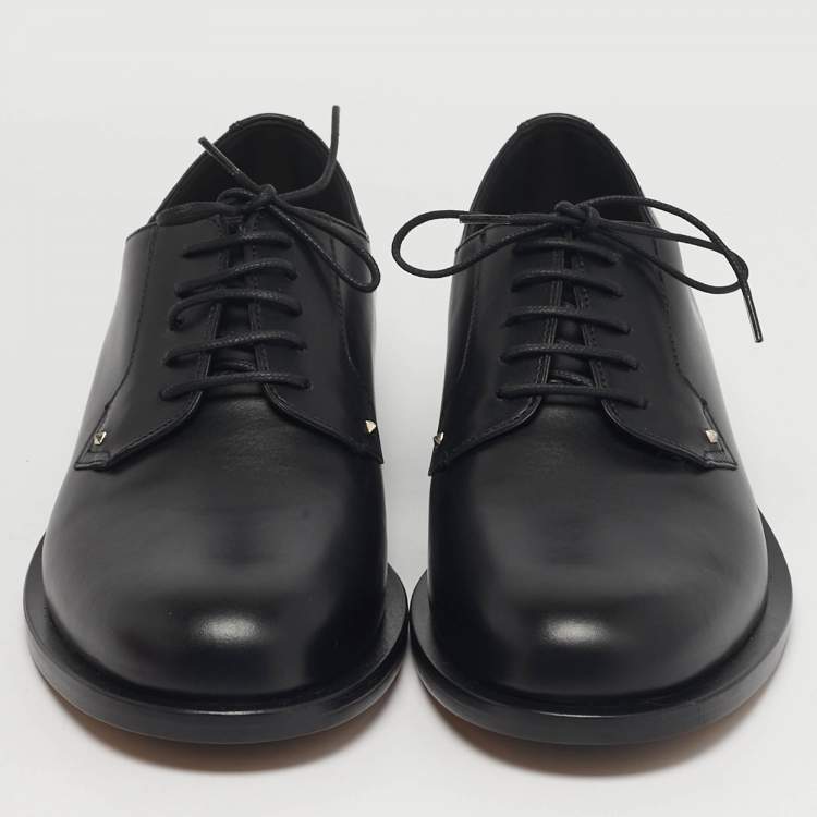 Pre Owned Valentino Size 39 Black Leather Derby
