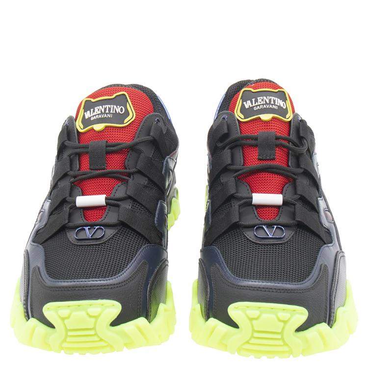 Pre Owned Valentino Multicolor Fabric and Leather Climbers Sneakers Size 43