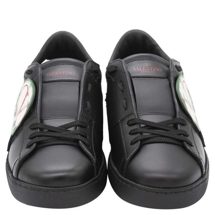 Valentino Black Leather Undercover Jun Takahashi Open Sneakers 