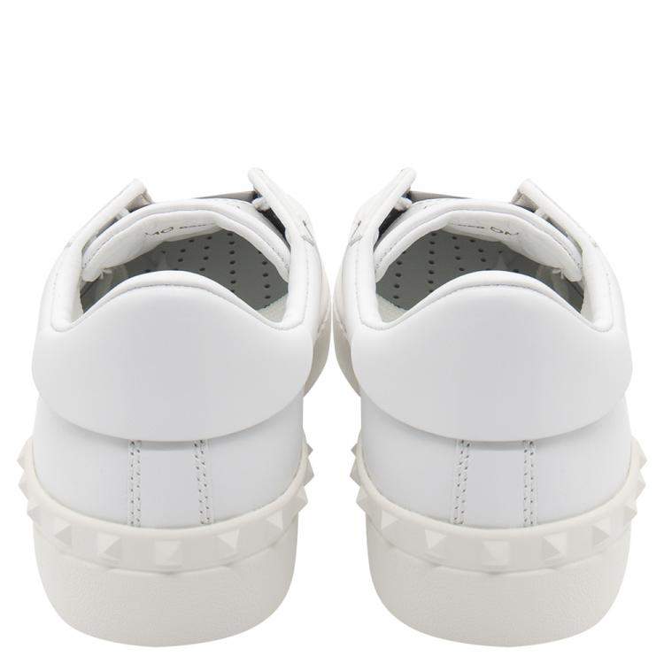 Pre Owned Valentino White/Rutenio Leather Open Sneakers Size 43