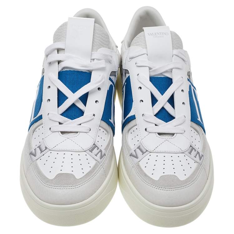 Pre Owned Valentino White Leather VLTN Low Top Sneakers Size 41